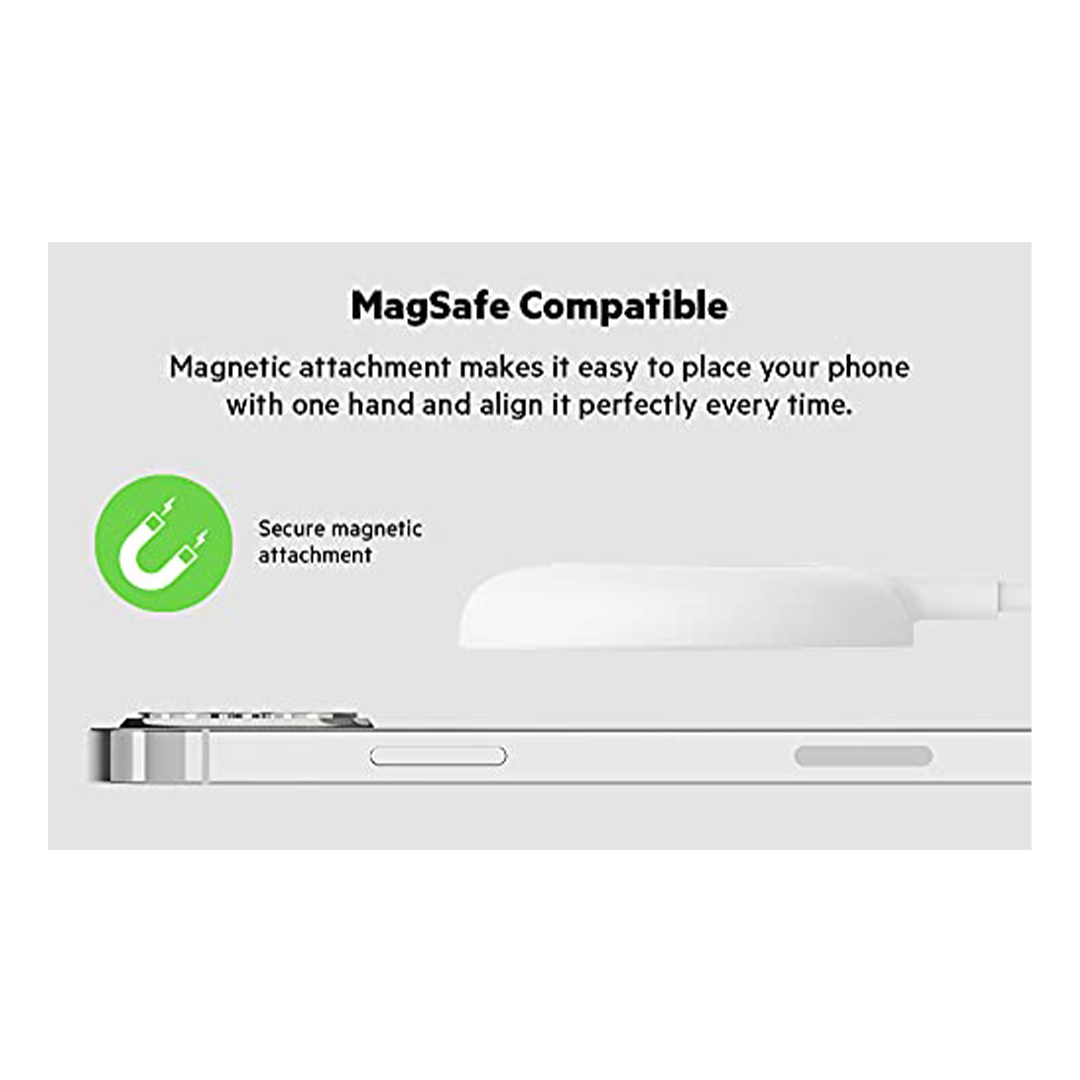 Belkin Magnetic MagSafe Compatible Fast Wireless Charging pad (for iPhone, AirPods Pro and AirPods with Wireless Charging Case) - White in Qatar Belkin Magnetic MagSafe Compatible Fast Wireless Charging pad (for iPhone, AirPods Pro and AirPods with Wireless Charging Case) - White in Qatar
